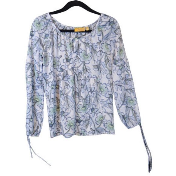Blue Princess Vera Wang Floral Boho Top XS - Picture 1 of 2